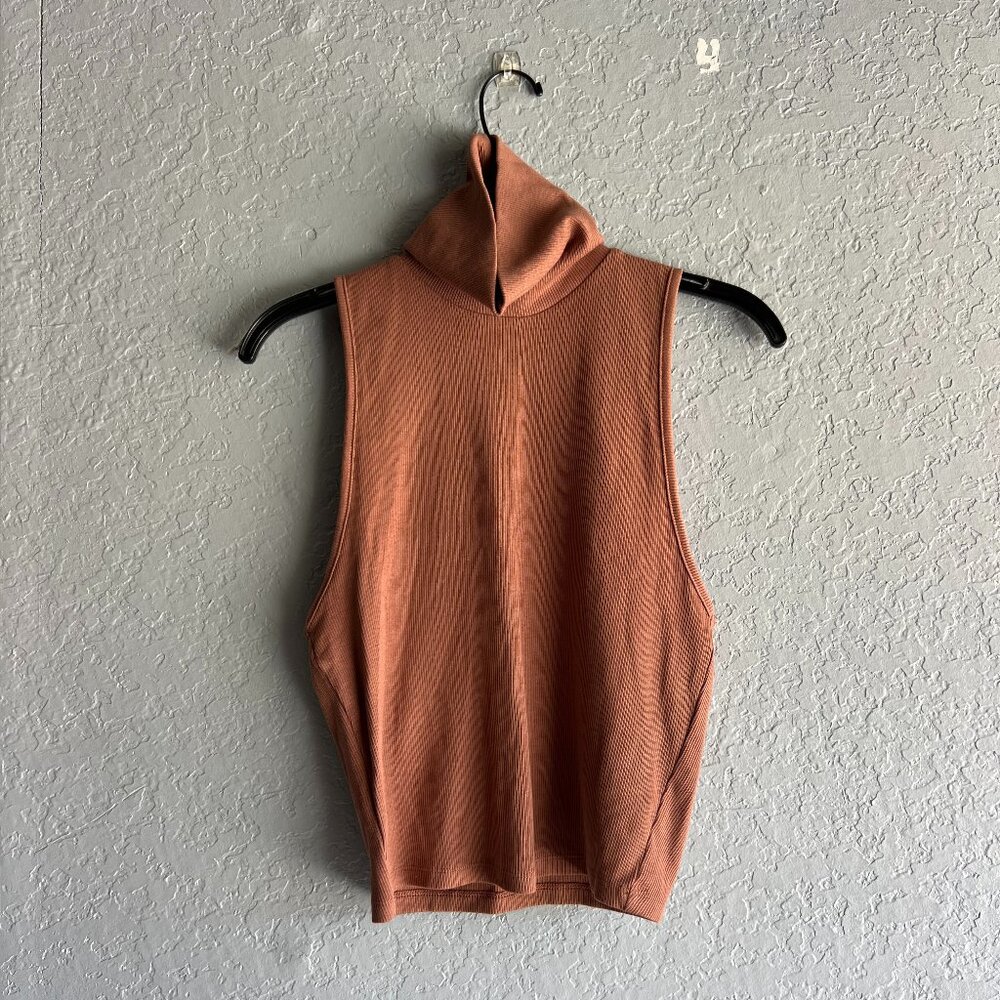 Zara Brown Turtle Neck Tank